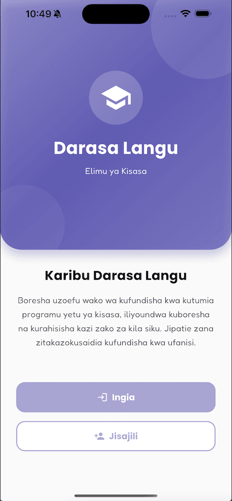 Muonekano wa skrini ya Darasa Langu